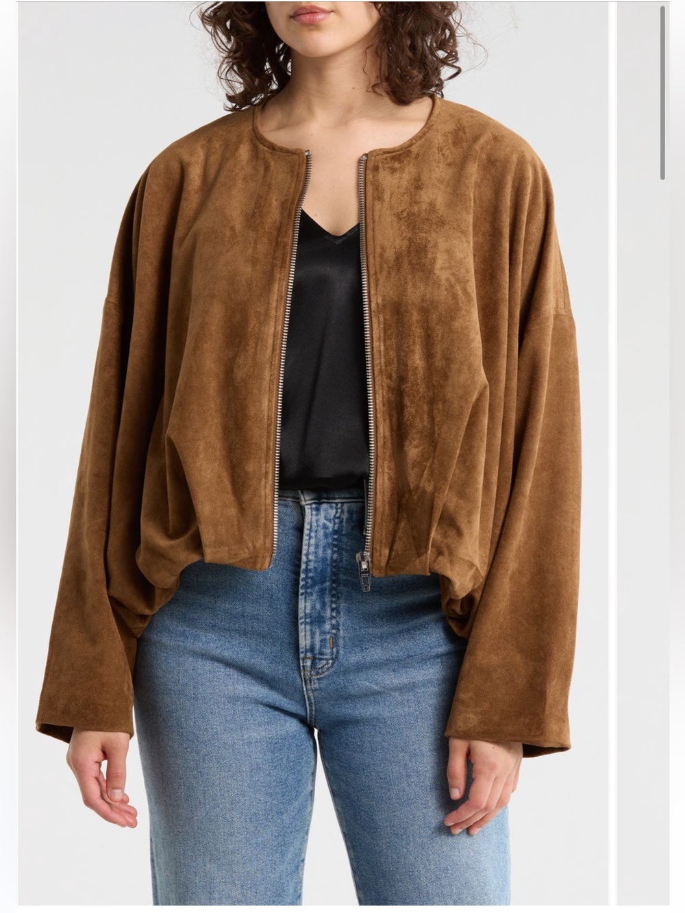 BLANK NYC Faux Suede Bubble Hem Jacket NWT Small